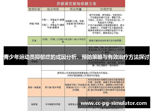 青少年运动员抑郁症的成因分析、预防策略与有效治疗方法探讨